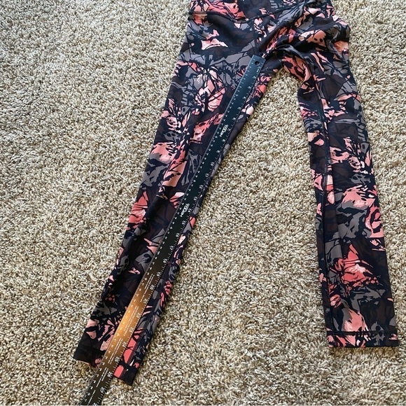 Lululemon Wunder Under Pant (Hi-Rise) Legging in Paint Storm Black / Coral Sz 4 - Picture 9 of 11